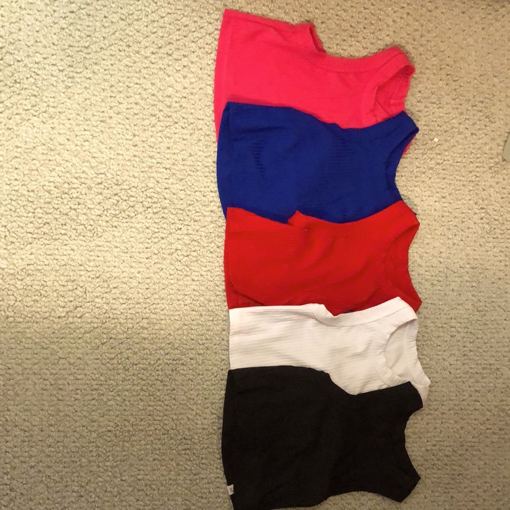 Five dance wear ribbed tank. Pink, Blue, Red, White, Black